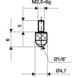 Messeins.L.6mm KGL M2,5 HM z.Messuhren KÄFER