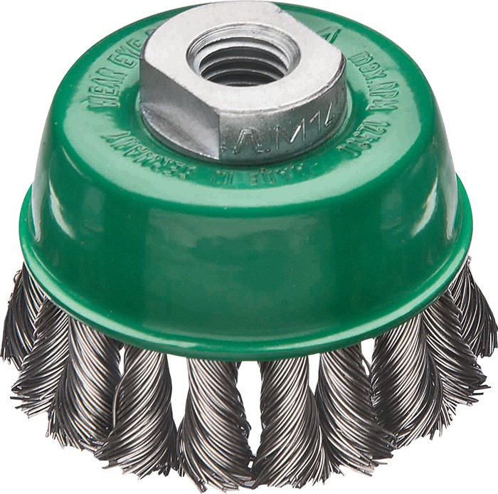 Topfbürste D.65mm M14 Drahtstärke 0,5mm VA Wechselzopf 12500min-¹ LESSMANN