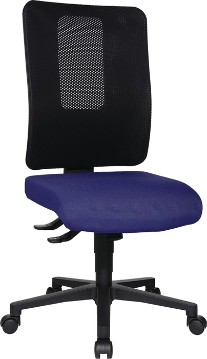 Bürodrehstuhl m.Synchr.-Techn.schwarz/blau 450-550mm Trgf.110kg TOPSTAR