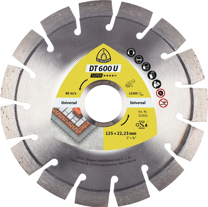 Diamanttrennscheibe DT 600 U Supra D.230mm Bohr.22,23mm Seg.-H.9mm Seg.-S.2,6mm