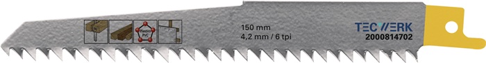 Säbelsägeblatt L.150mm B.19mm 4,2mm TPI 6 HCS/CV 5 St./Karte TW
