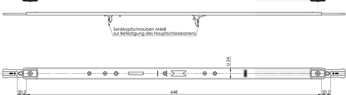 Anschlussstulp multisafe 855R U-St.24mm L.648mm