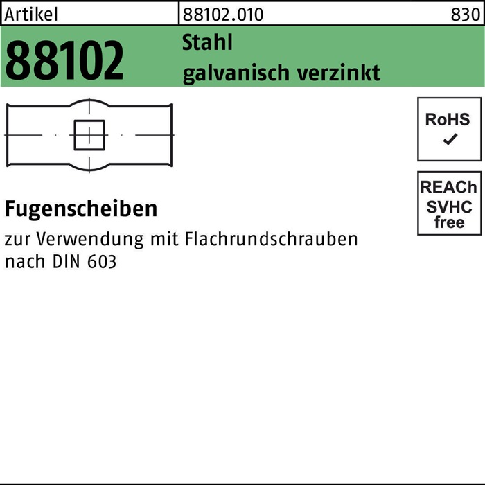 Fugenscheibe R 88102 11 Stahl galv.verz. 100 Stück
