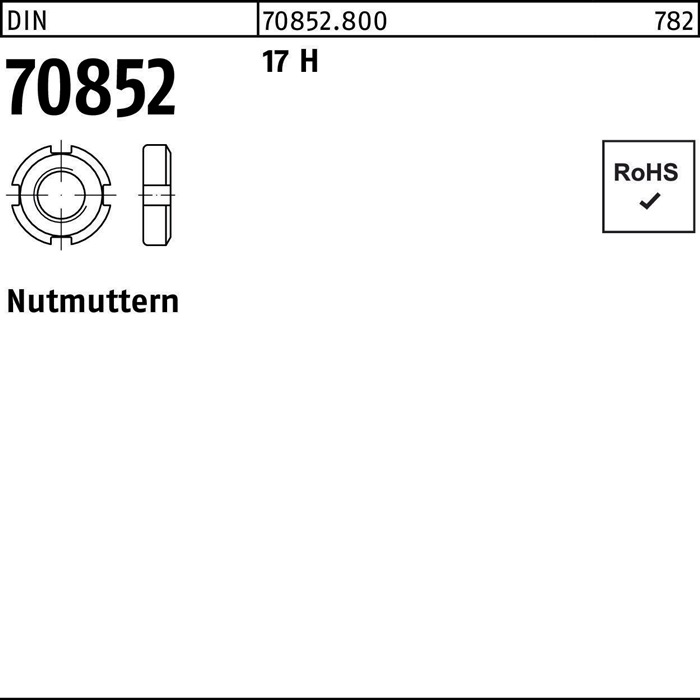 Nutmutter DIN 70852 M 85 x 1,5 17 H 5 Stück