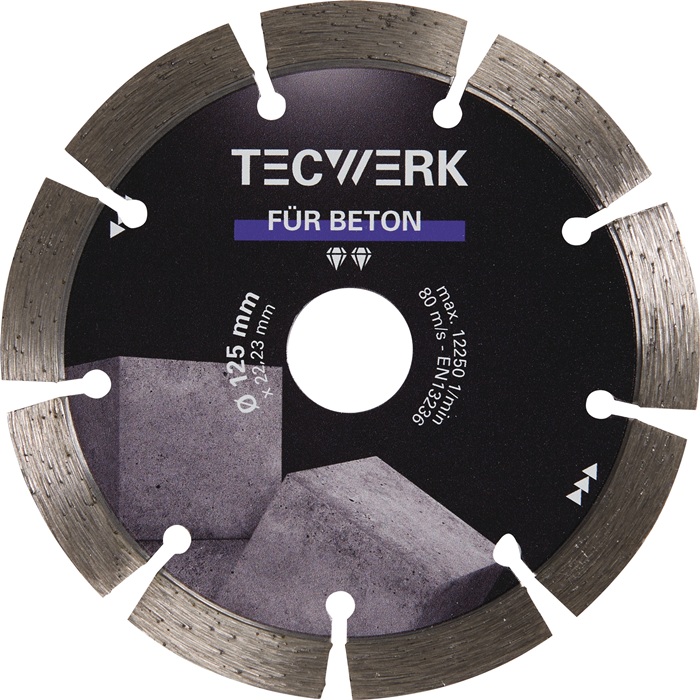 Diamanttrennscheibe BETON D.125mm Bohr.22,23mm Seg.-B.33,8mm