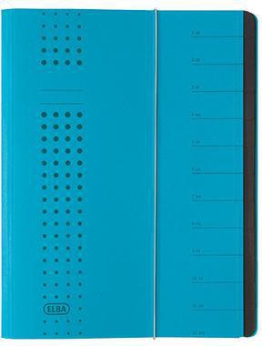 ELBA Ordnungsmappe chic 400001035 DIN A4 12Fächer Karton blau