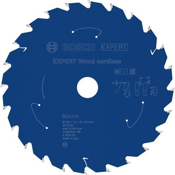 Kreissägeblatt Expert Wood AD 165mm Z.24 WZ Bohr.20mm Schnitt-B.1,5mm