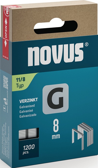 Flachdrahtklammer G Typ 11 B10,6xL8mm Draht-B.1,25mm 1200 St.NOVUS