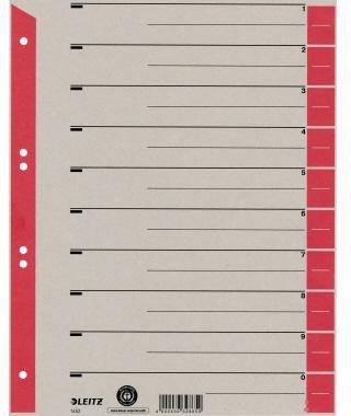 Leitz Trennblatt 16523025 DIN A4 Karton Tab rot 25 St./Pack.