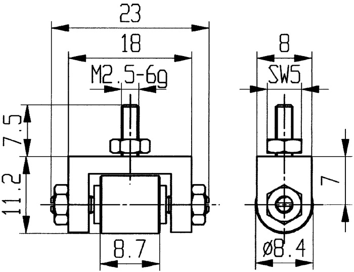 Messeins.D.8,4mm Rl.M2,5 STA z.Messuhren KÄFER