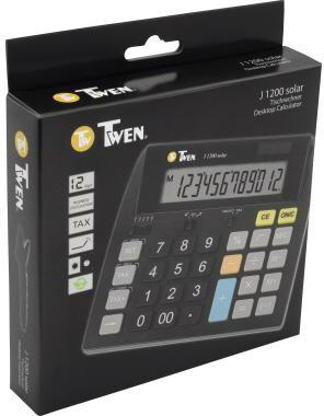 TWEN Tischrechner J-1200 12Zeichen Solar/Batterie