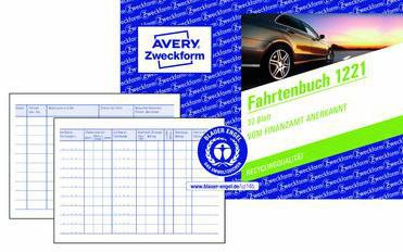 Avery Zweckform Fahrtenbuch 1221 A6 32Blatt