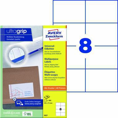 Avery Zweckform Universaletikett 3427 105x74mm weiß 800 St./Pack.