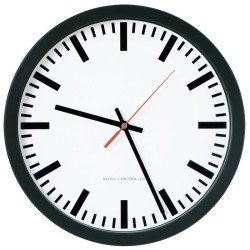 Wanduhr Funkuhr Ku.schwarz D.250mm 1,5V Balken D.250mm