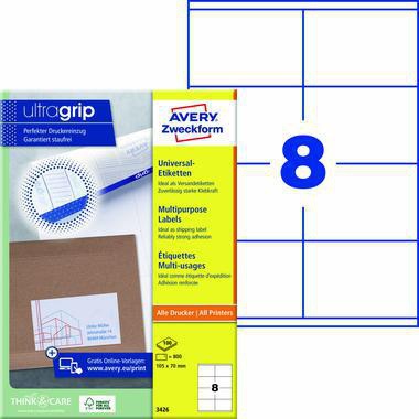 Avery Zweckform Universaletikett 3426 105x70mm weiß 800 St./Pack.