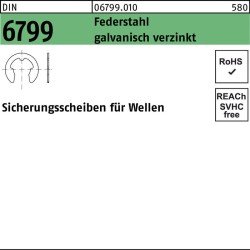 Sicherungsscheibe DIN 6799 f.Wellen 8 Federstahl galv.verz. 250 Stück