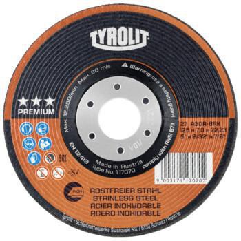 Schruppscheibe PREMIUM D125xS7mmKörnung 30 gekr.Bohr.22,23mm TYROLIT