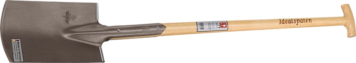 Bauspaten 285x185/180mm Gr.2 Gärtner Form m.Trittschutz u.Eschen-T-Stiel IDEAL
