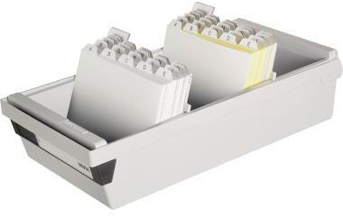 HAN Karteikasten 956-11 DIN A6 quer max. 1300Karten PS lichtgrau