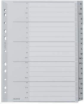 Leitz Register 12600000 A-Z DIN A4 20teilig PP grau