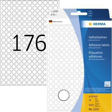 HERMA Markierungspunkt 2210 8mm Papier weiß 5.632 St./Pack.