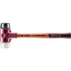 Schonhammer SIMPLEX L.330mm Kopf-D.40mm mittelh.HO Gum.schwarz/Superplast. weiß