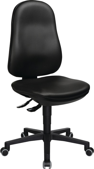Arbeitsdrehstuhl Point 70 C Bodengleiter+Fußring Kunstlederpolster schwarz