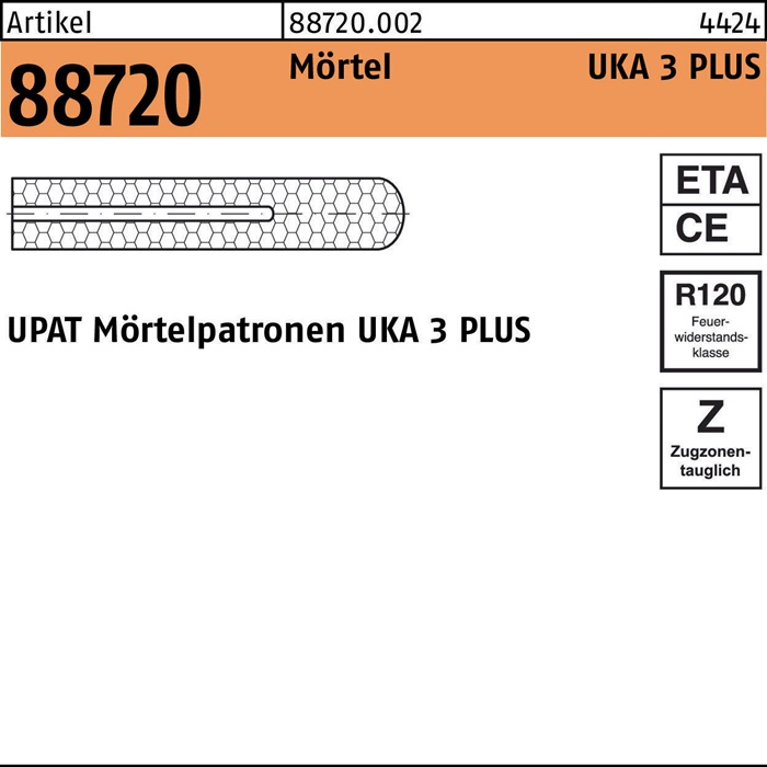 Mörtelpatrone R 88720 f.UKA 3 PLUS M16 Polyesterharz 10 Stück UPAT