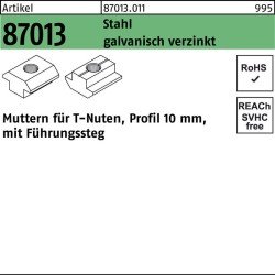 T-Nutenmutter R 87013 Führungssteg 10mm M8 Stahl galv.verz. 100Stück