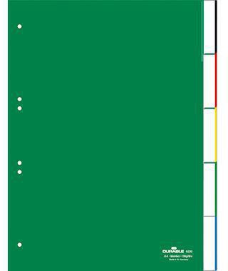 DURABLE Register 622005 DIN A4 0-5 5teilig Hartfolie grün