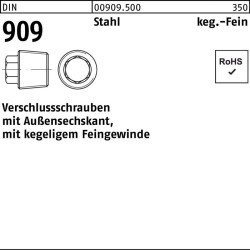 Verschlußschraube DIN 909 Außen-6-kt M16x 1,5 Stahl 50 Stück
