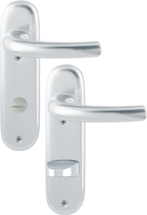 Kurzschildgarnitur Tôkyô 1710/273KP Alu.F1 SK/OL rd Drückergrt.HOPPE
