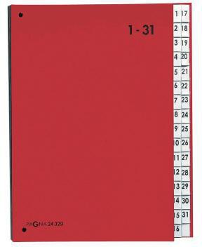 PAGNA Pultordner 24329-01 DIN A4 1-31 32Fächer Polypropylen rt