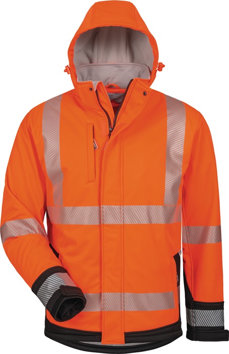 Warnschutz-Softshelljacke Lukas Gr.M orange/schwarz ELYSEE