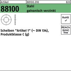 Unterlegscheibe R 88100 34x 68x4 Stahl galv.verz. 100 Stück