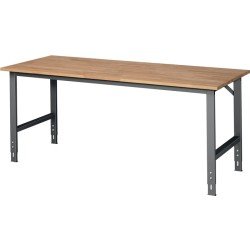 Werktisch Tom B2000xT800xH760-1080mm Arbeitsplatte Buche Gestell anthrazitgrau