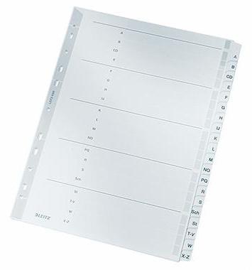 Leitz Register 43280000 A-Z DIN A4 volle Höhe Karton grau