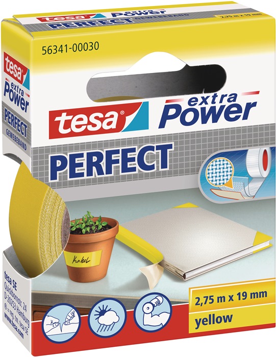 Gewebeband ext.Power® 56341 gelb L.2,75m B.19mm Rl.TESA