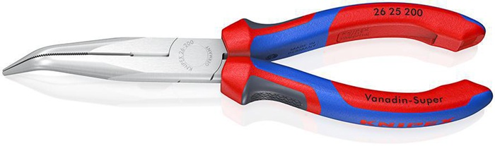 Flachrundzange L.200mm verchr.40Grad gew.Comfort-Griff KNIPEX