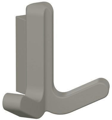 Doppelhaken Ser.477 matt,elastisch Ku.(TPU) 95 felsgrau H.69mm HEWI