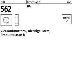 Vierkantmutter DIN 562 niedrige FormM3 Automatenstahl 1000 Stück