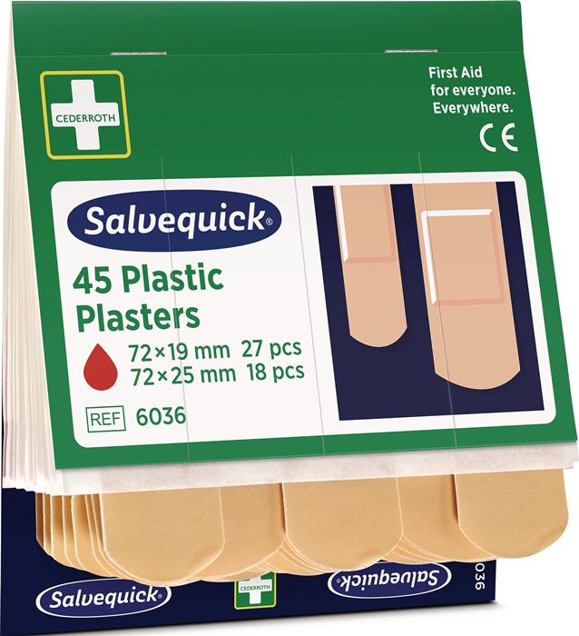 Pflasterstrips Salvequick wasserfest 6 Nachfüllpack je 45 St.SALVEQUICK