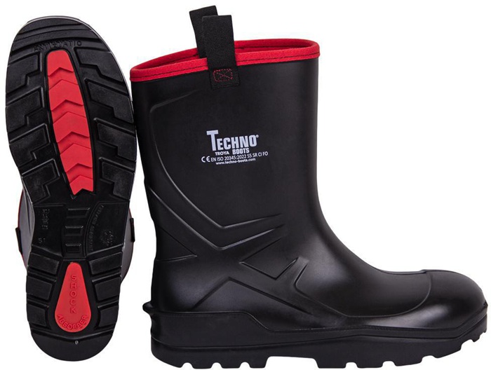 Sicherheitsstiefel BILLUND Gr.42 schwarz/rot S5 SR CI FO EN20345 PU TECHNO BOOTS