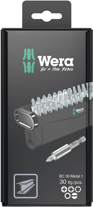 Bitsortiment Bit-Check 30 Metal 1 SB 30-tlg.Schlitz/PH/PZD/TX/6Kt.WERA