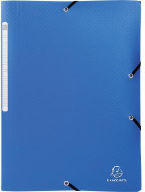 Exacompta Sammelmappe Opak 55082E A4 PP Gummizug 3Klappen blau