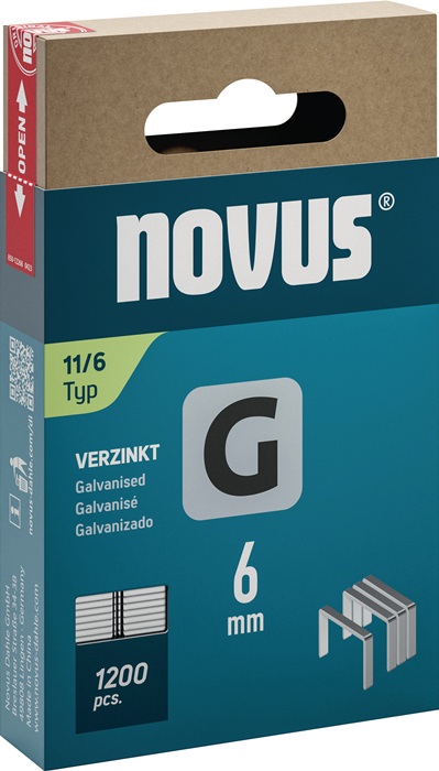 Flachdrahtklammer G Typ 11 B10,6xL6mm Draht-B.1,25mm 1200 St.NOVUS