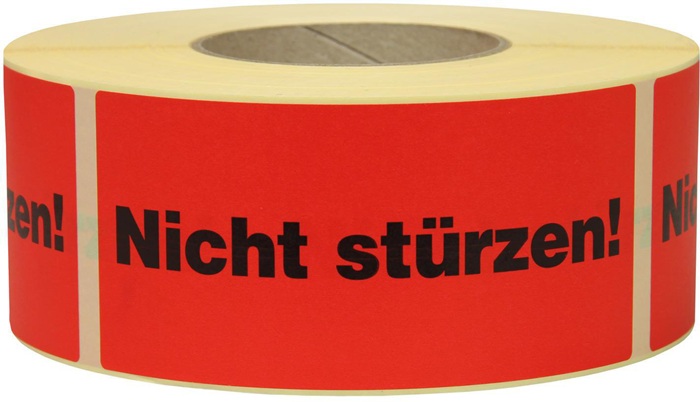 Etiketten Maße 100x100mm Papier rot/gelb Aufdruck Organic Peroxide TRANSPAK