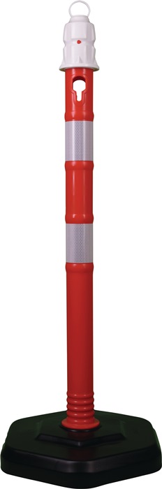 Sperrpfosten PPC rot/weiß D.63mm z.Aufstellen m.Öse