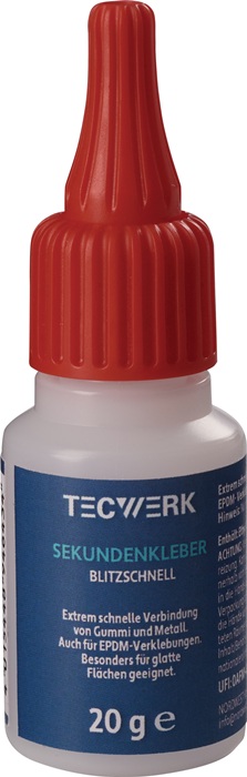 Sekundenkleber blitzschnell 20g farblos Flasche TECWERK