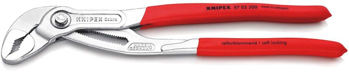 Wasserpumpenzange Cobra® L.300mm Spann-W.60mm verchr.Ku.-Überzug KNIPEX